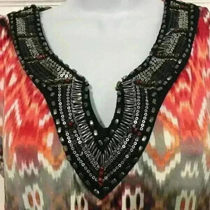 NWT NY Collection Embellished V Neck Midi Dress